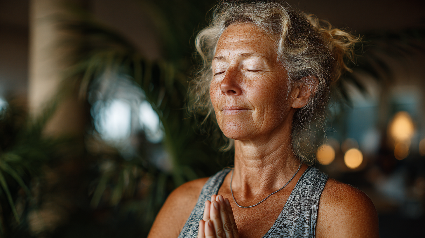 Grupo de adultos mayores disfrutando de una sesión de yoga